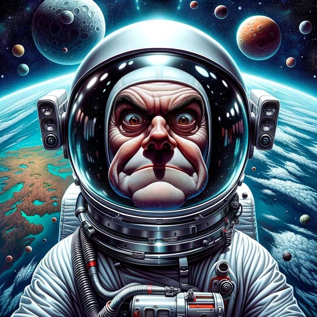 an astronaut, digital art, caricature